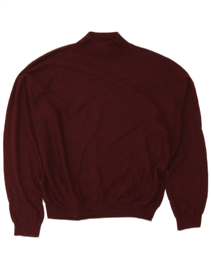 Zara Dame Oversized Turtle Neck Jumper Sweater UK 14 Medium Burgundy