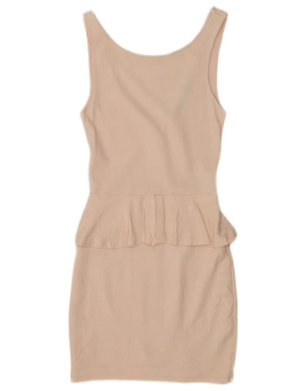 Zara Womens Trafaluc Peplum-kjole uden ærmer UK 8 Small Pink