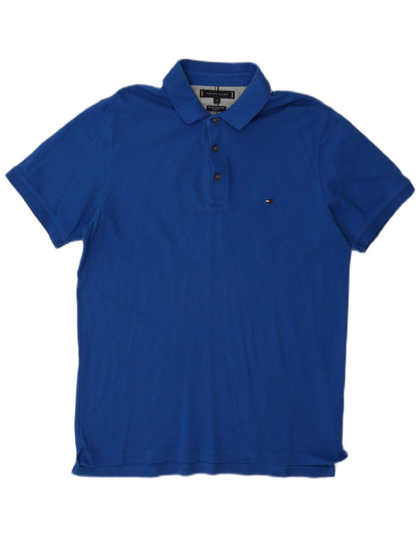 Tommy Hilfiger Herre Slim Fit Polo Shirt XL Blå Bomuld