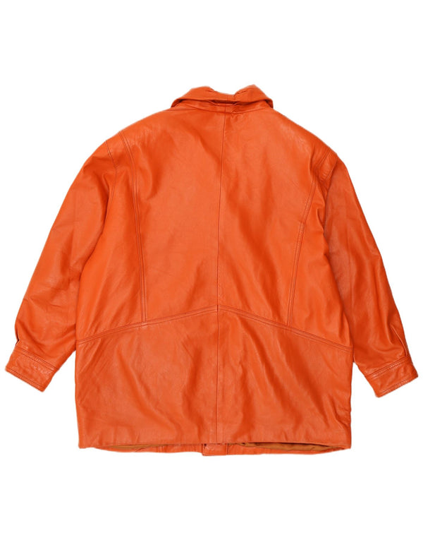 VINTAGE Oversized læderjakke til kvinder IT 44 Medium Orange