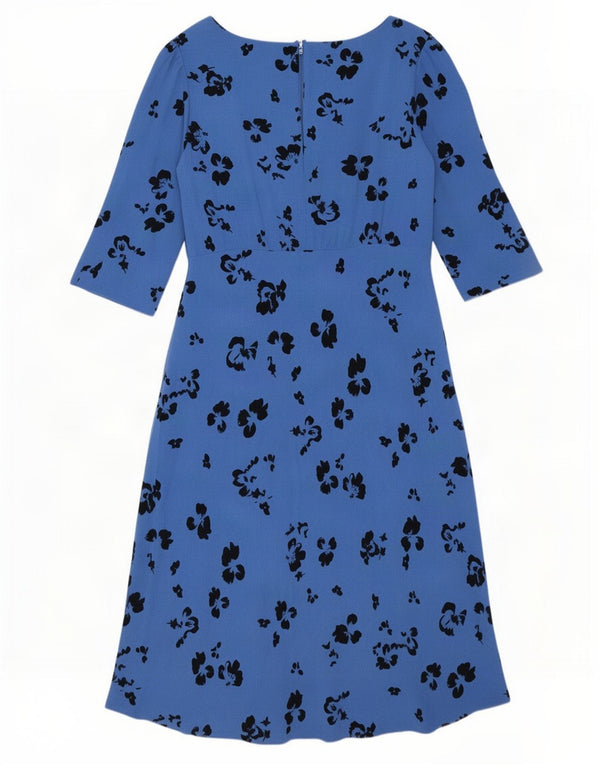 Marks & Spencer Empire-kjole med 1/2 ærmer til kvinder, UK 14 Medium Blue Floral