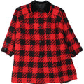 Vintage oversize overfrakke til kvinder IT 42 Medium Red Houndstooth Virgin Wool