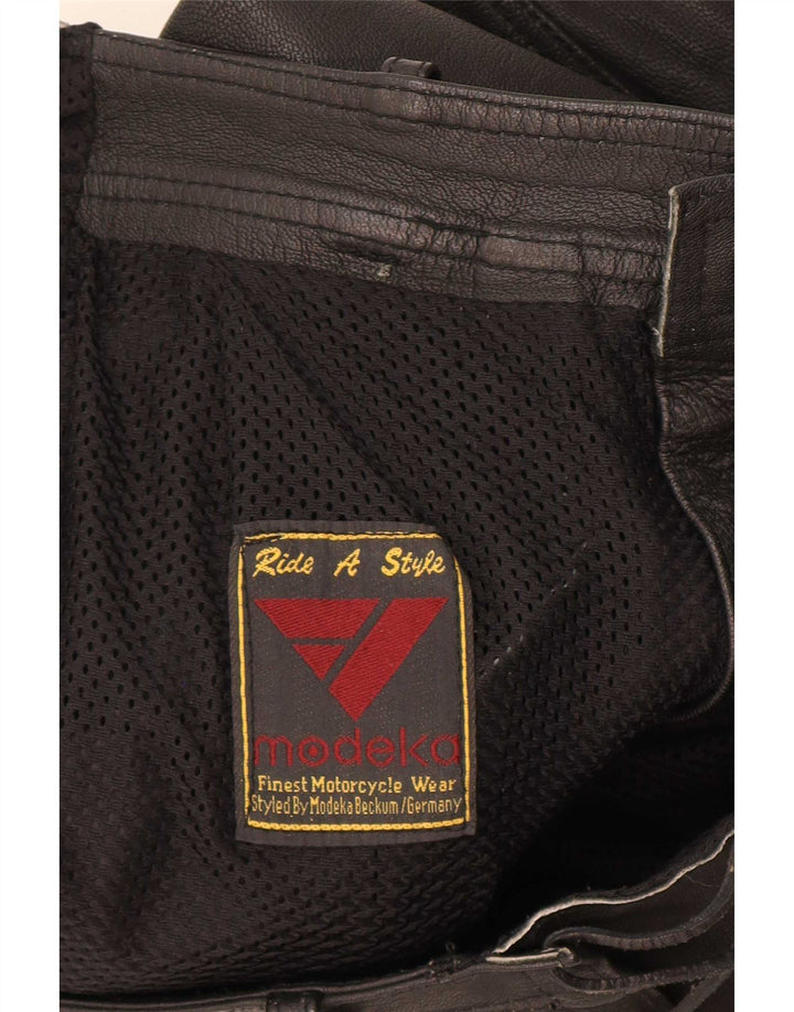 Modeka Herre Slim Læderbukser XL W34 L33 Sort