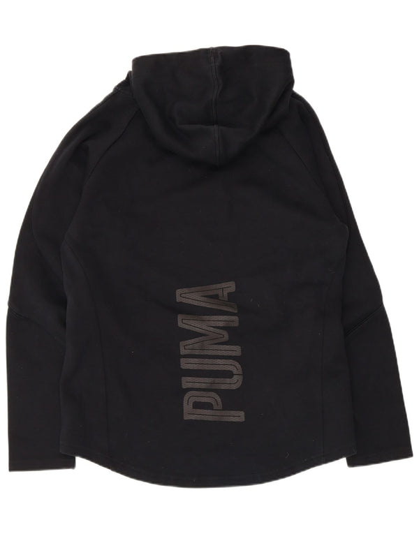 Puma Graphic Hoodie Jumper UK 12 Medium Sort Bomuld