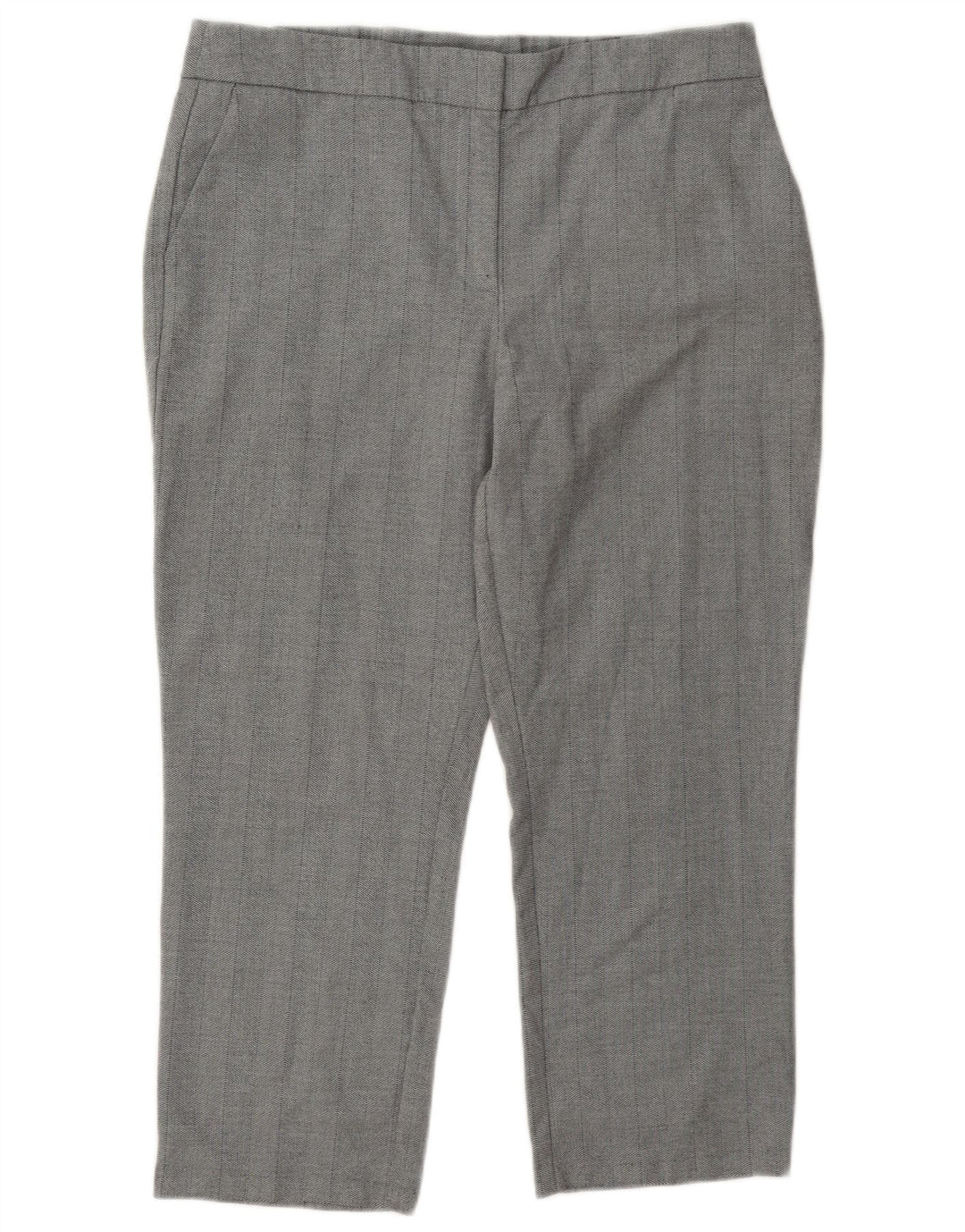 Marks & Spencer Dame Cropped Trousers UK 14 Large W34 L24 Grå Polyester