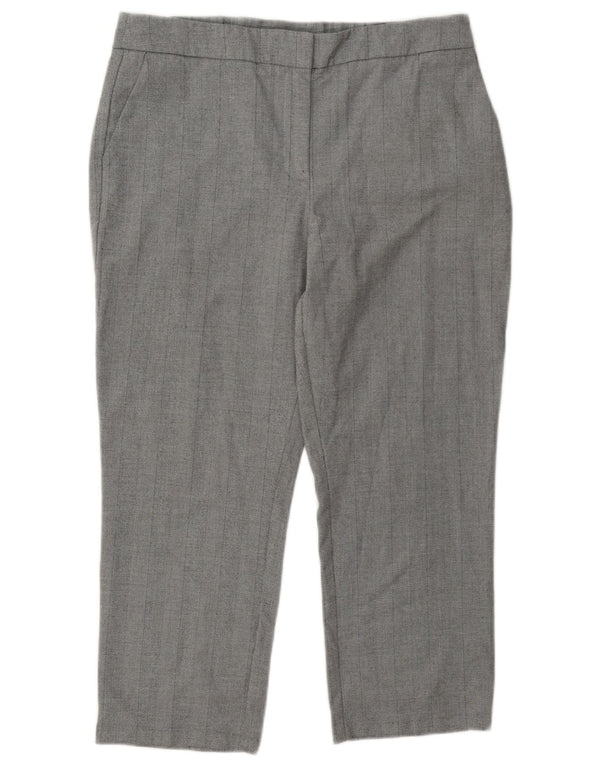 Marks & Spencer Dame Cropped Trousers UK 14 Large W34 L24 Grå Polyester