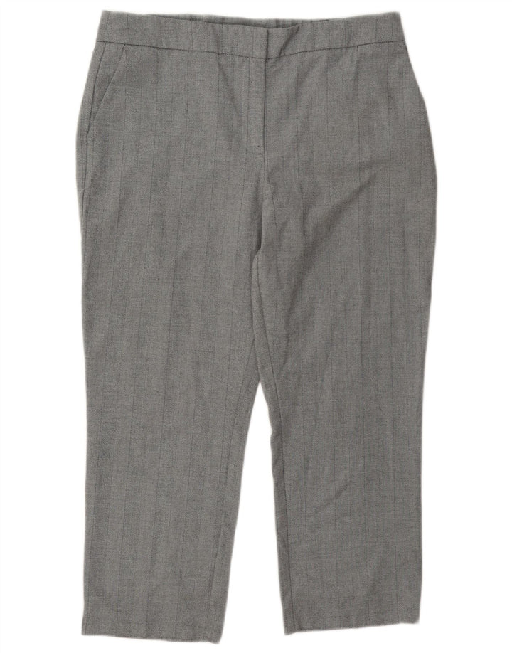 Marks & Spencer Dame Cropped Trousers UK 14 Large W34 L24 Grå Polyester