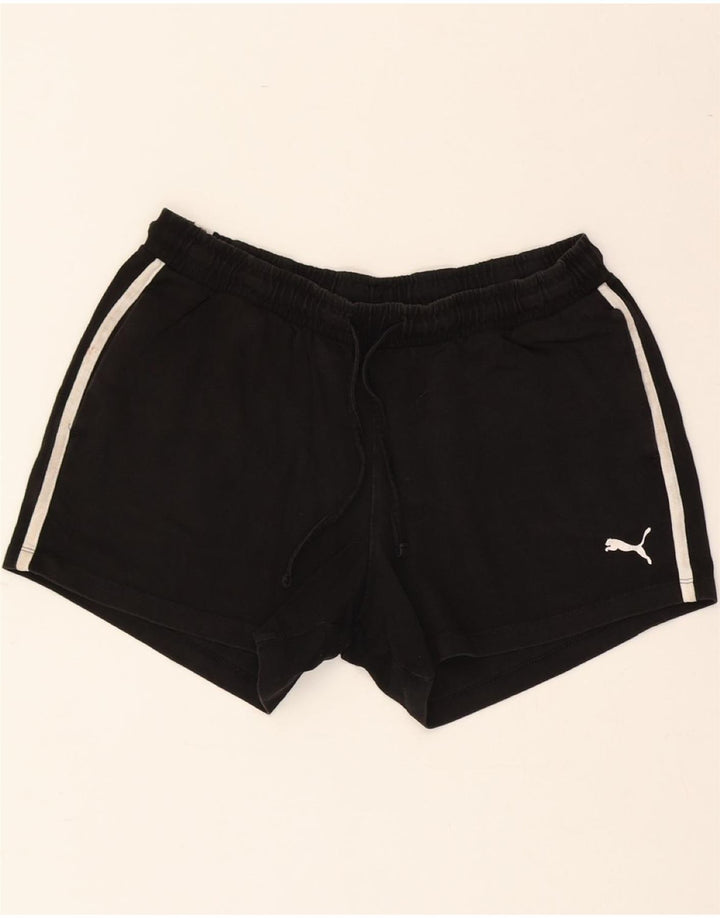 PUMA Womens Sport Shorts UK 14 Large  Black Cotton Vintage Puma and Second-Hand Puma from Messina Hembry 