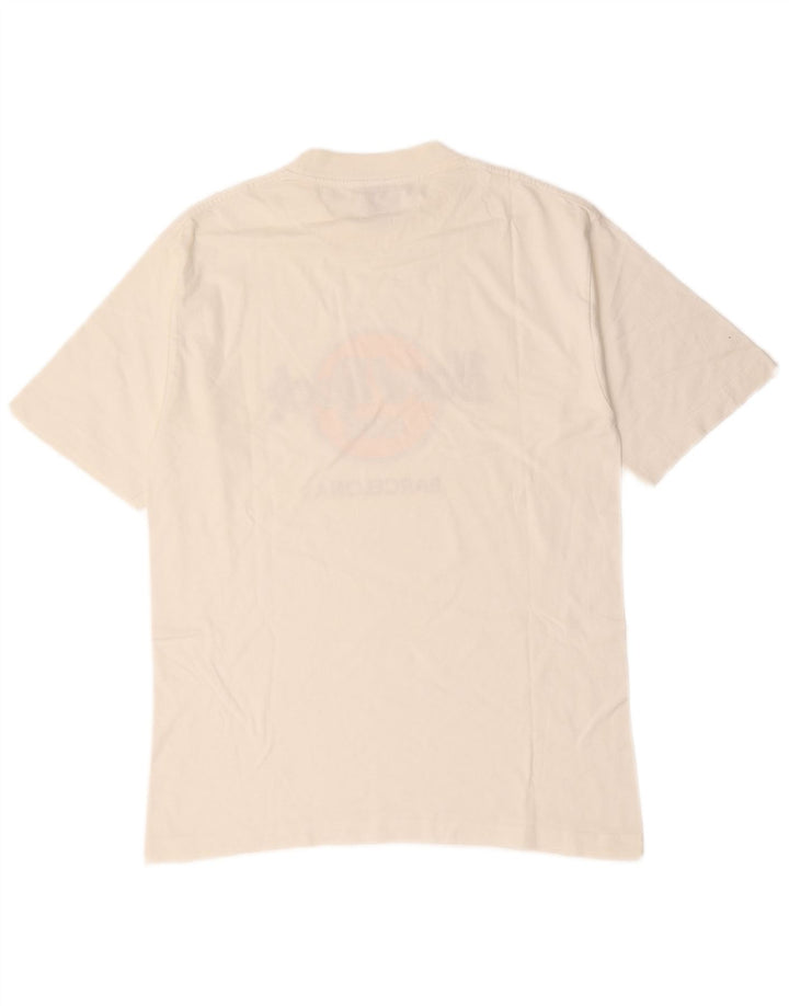 Hard Rock Cafe Herre Barcelona Grafisk T-Shirt Top Medium Hvid Bomuld