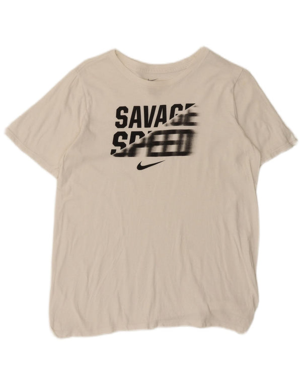 Nike Boys Athletic Cut Grafisk T-Shirt Top 13-14 år XL Hvid