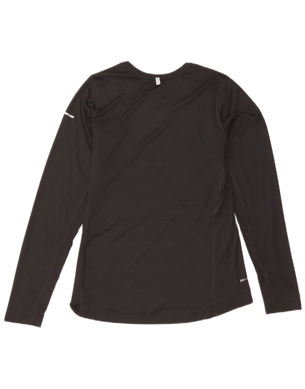 Nike Dame Dri Fit Top Langærmet UK 14 Medium Sort
