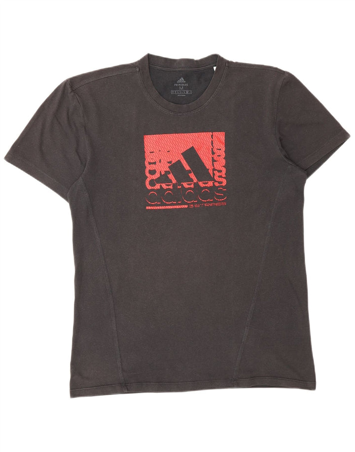 Adidas Grafisk T-shirt top mellem sort polyester til mænd