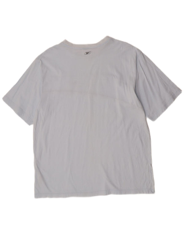 Reebok Mens Graphic T-Shirt Top 2XL Blue Cotton