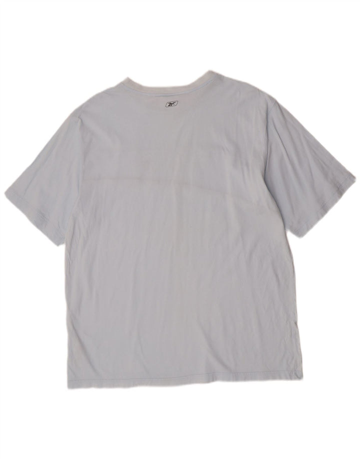 Reebok Herre Grafisk T-Shirt Top 2XL Blå Bomuld