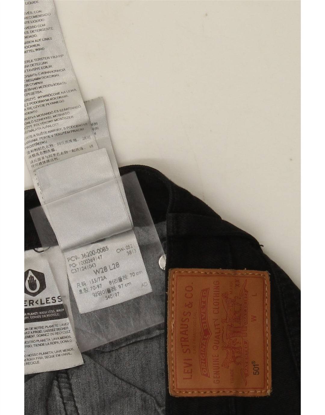 Levi's Dame 501 Straight Jeans W28 L28 Sort Bomuld