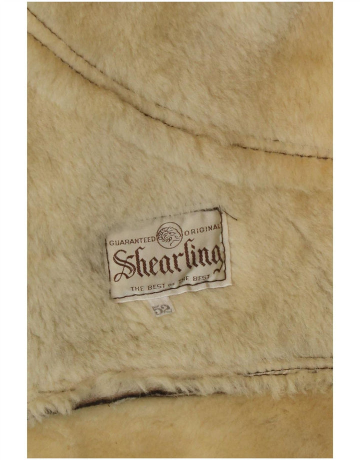 Vintage Herre Shearling Jacket IT 52 XL Brun Shearling