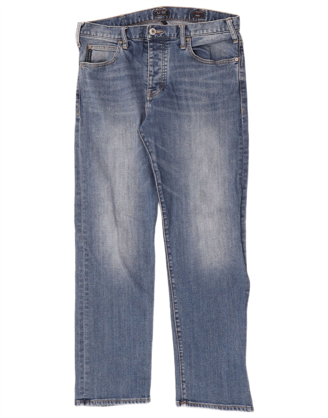 Armani Straight Jeans til mænd W34 L30 Blå Bomuld