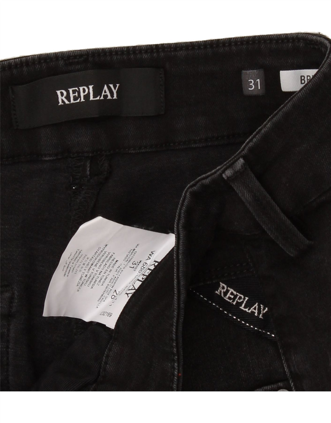REPLAY Womens Slim Jeans W31 L28 Black Vintage Replay and Second-Hand Replay from Messina Hembry 