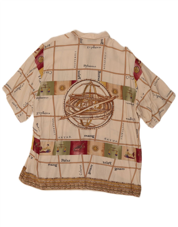 MARCELLO CIONI Grafisk skjortebluse til kvinder IT 48 XL Off White Colourblock