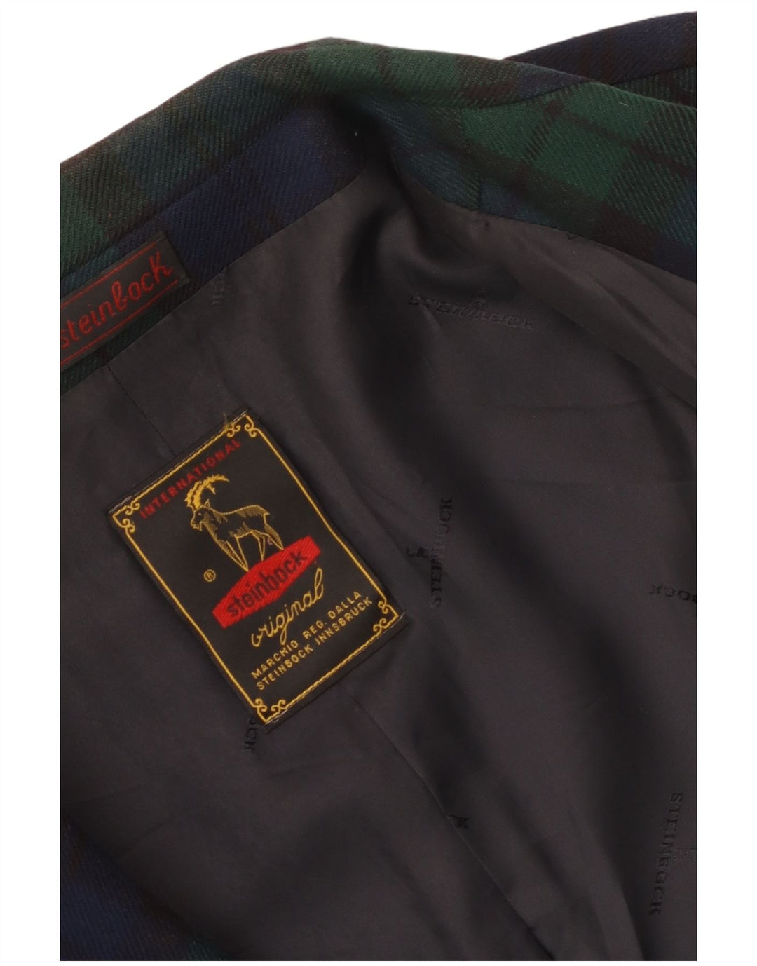 Steinbock Dame 3 Button Blazer Jacket UK 18 XL Navy Blue Check