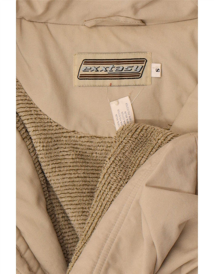 Exxtasy Herre Loose Fit Windbreaker Jacket UK 36 Small Beige Nylon