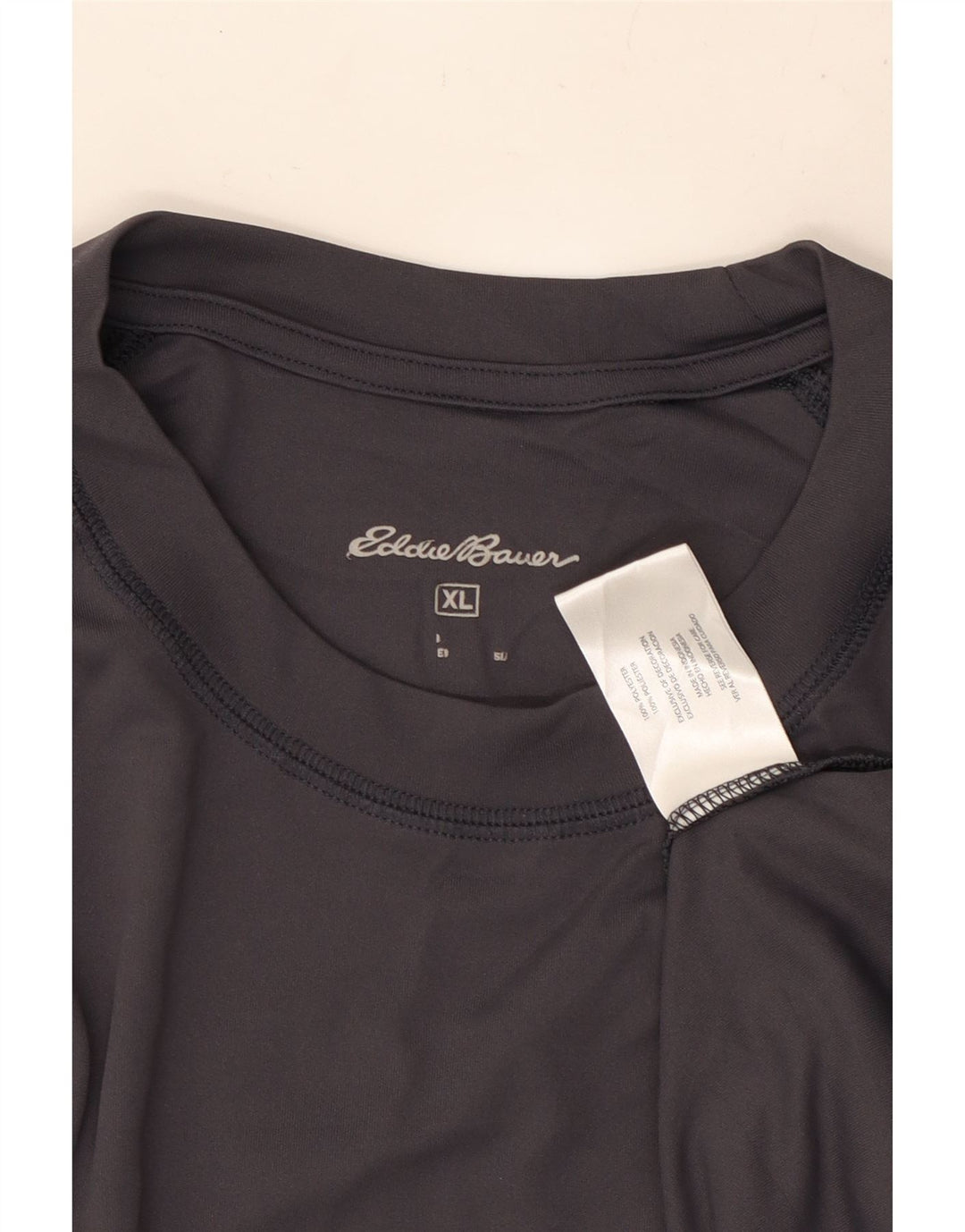 EDDIE BAUER Herre Grafisk Top Langærmet XL Grå Polyester