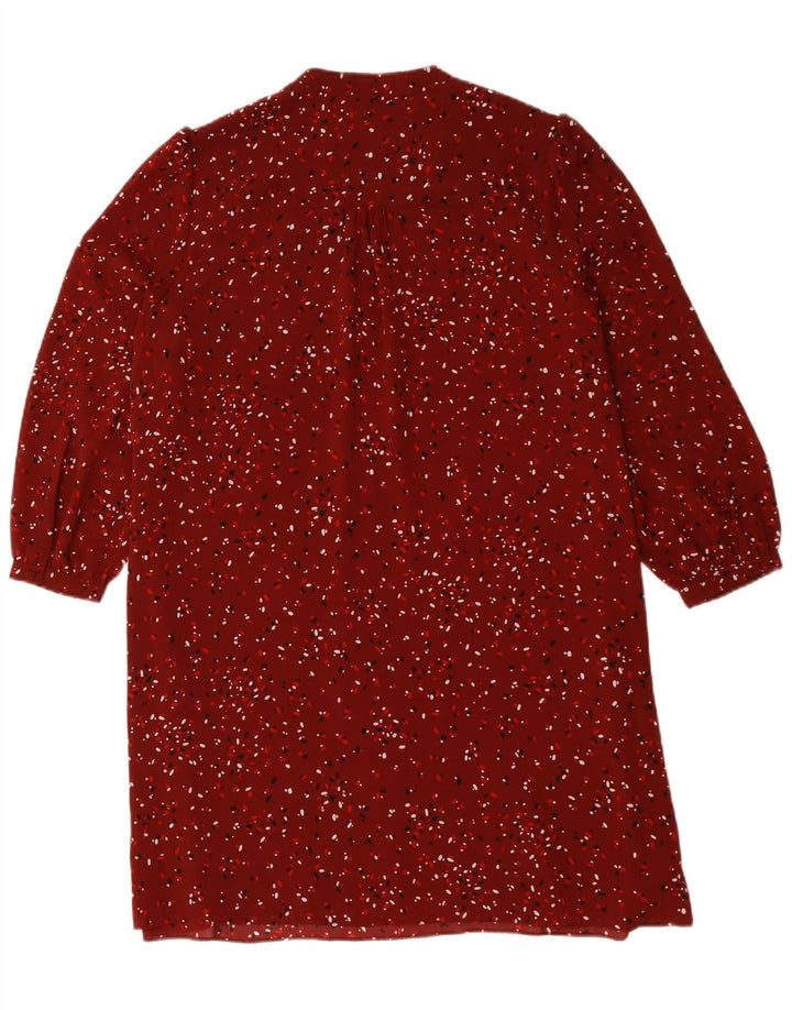 Hobbs Dame Langærmet Skift Kjole UK 14 Large Red Floral Polyester
