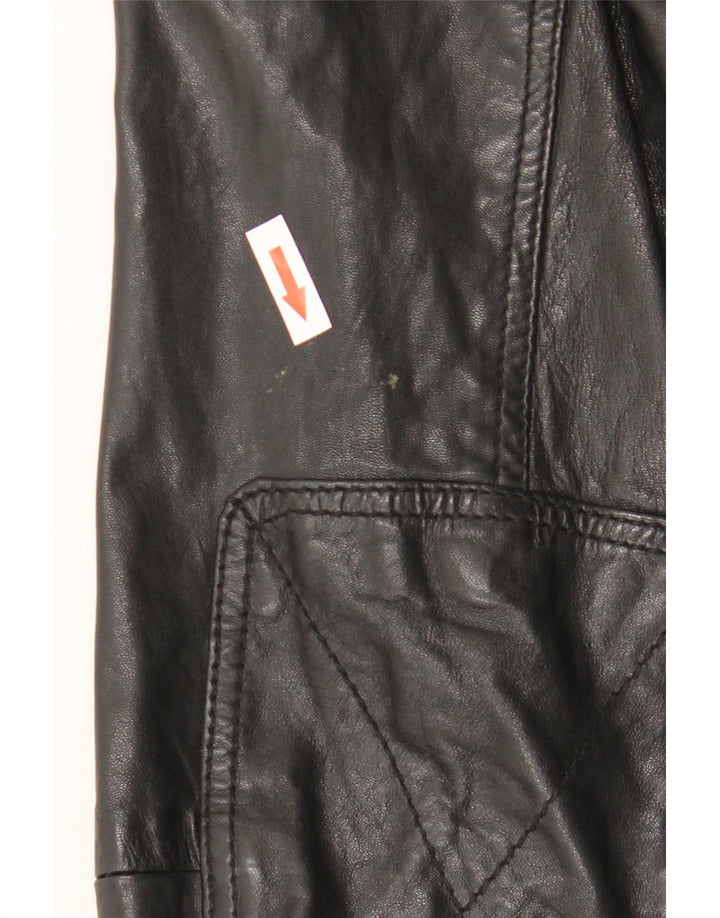Massimo Dutti Herre Læderjakke UK 42 XL Sort fåreskind
