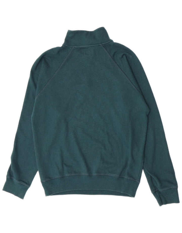 Rifle Herre Grafisk Zip Neck Sweatshirt Jumper Stor Grøn Bomuld