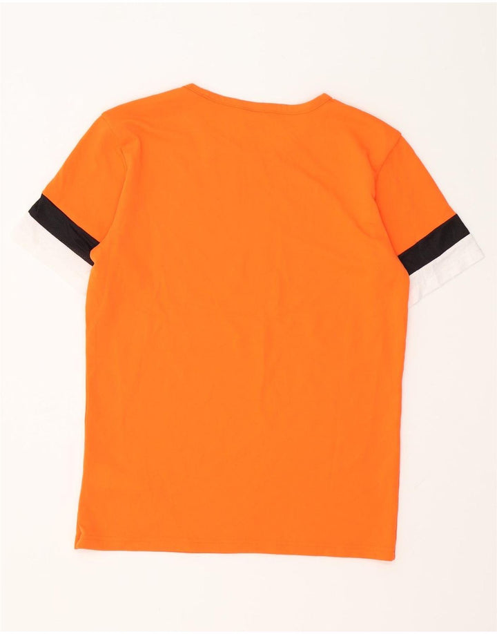PUMA Herre T-shirt Top Medium Orange Colourblock Polyester