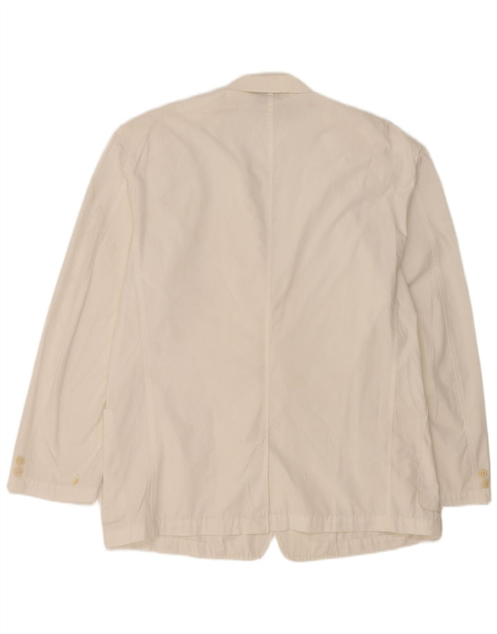 STEFANEL Mens 2 Button Blazer Jacket UK 42 XL White Polyester