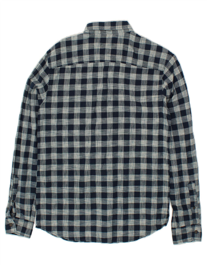 JACK & JONES Mens Shirt Medium Navy Blue Check Vintage Jack & Jones and Second-Hand Jack & Jones from Messina Hembry 