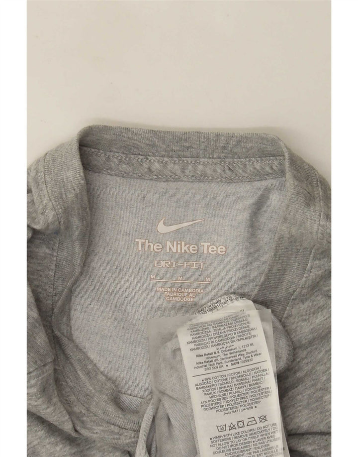 Nike Herre Dri Fit grafisk T-shirt Top Medium Grey Flecked Bomuld