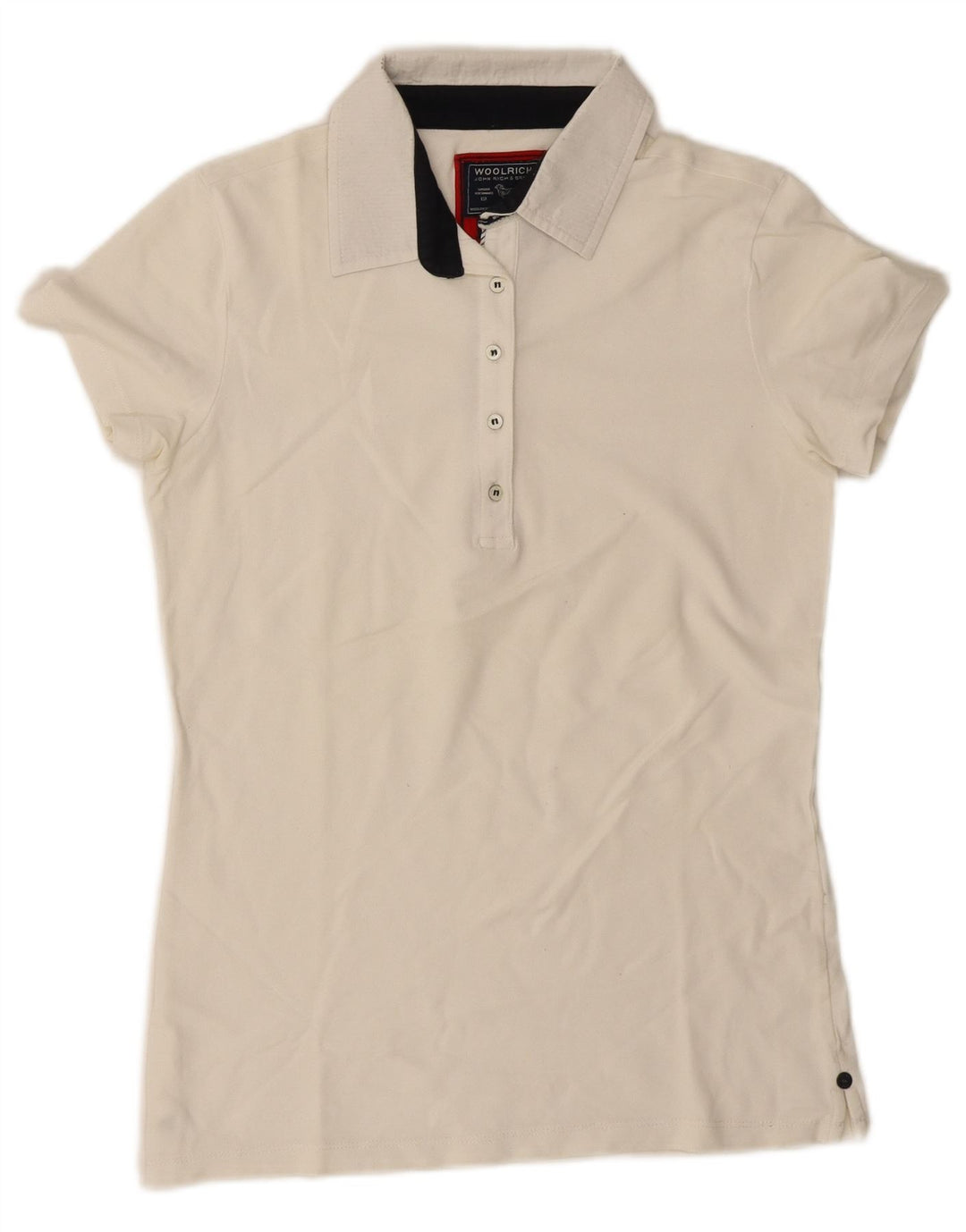 Woolrich Dame Polo Shirt UK 14 Large Off White