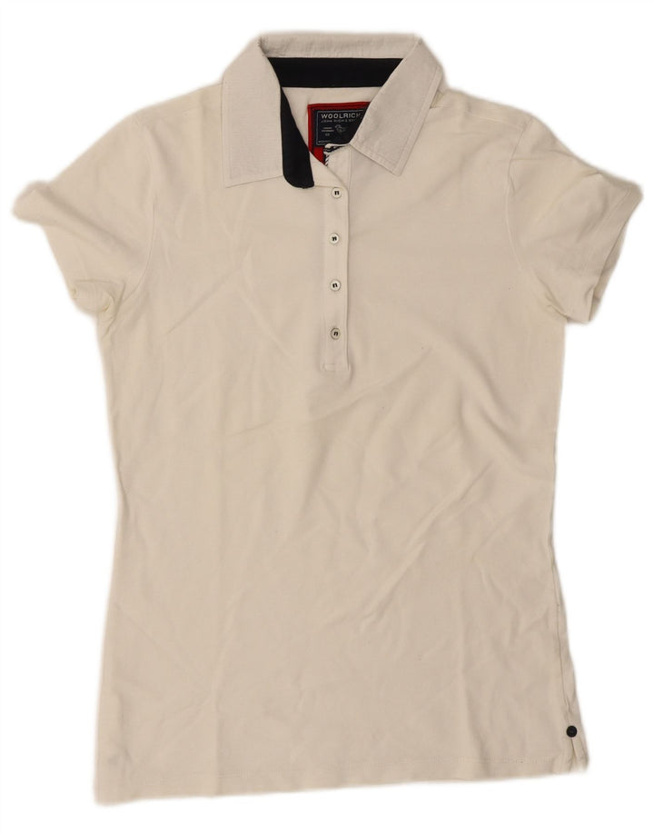 Woolrich Dame Polo Shirt UK 14 Large Off White
