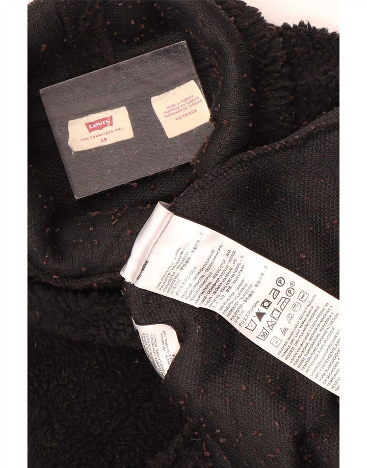 Levi's Dame Oversized Fleece Jumper UK 6 XS Sort Polyester
