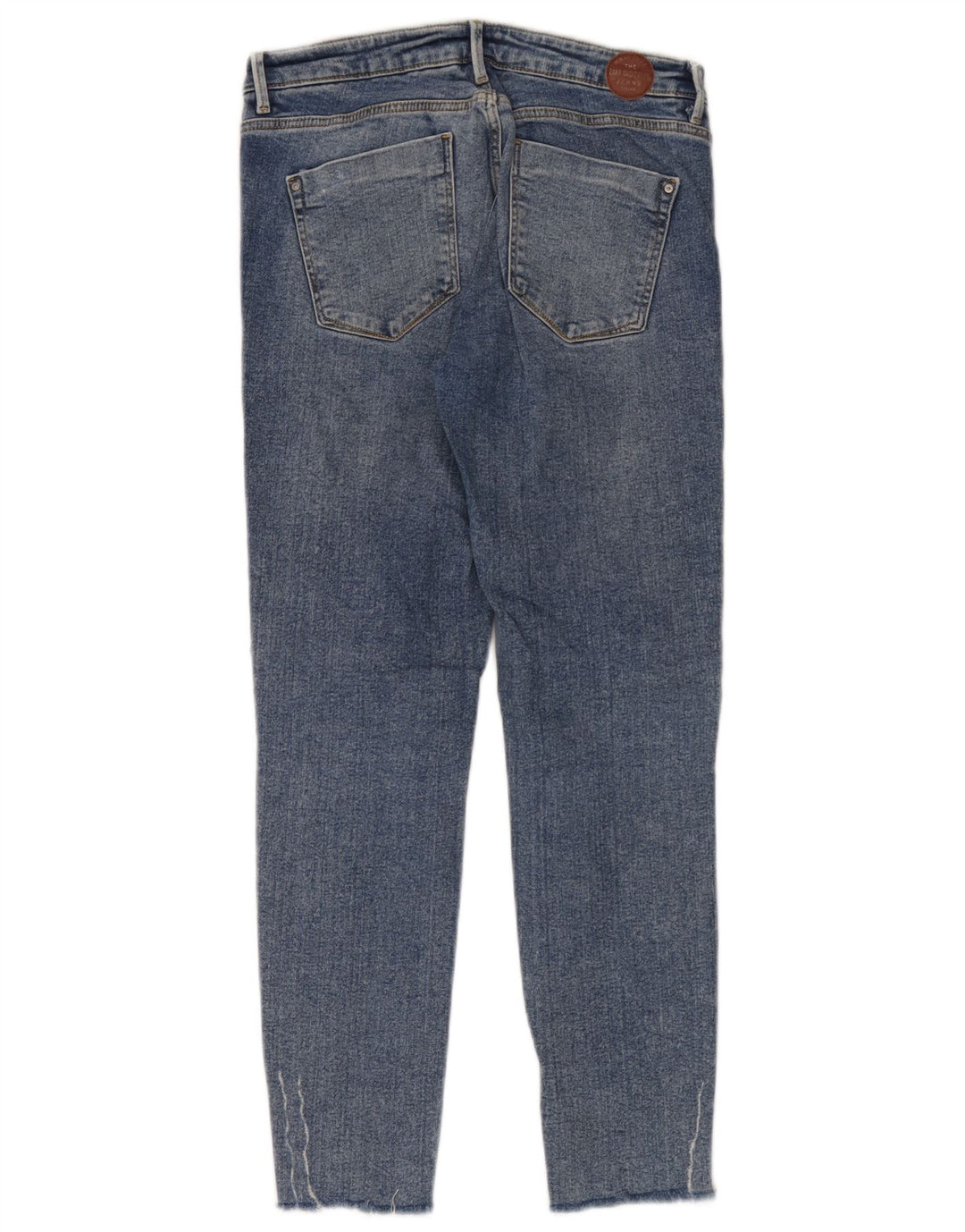 Zara Dame Distressed Slim Jeans EU 38 Small W28 L28 Blå Bomuld