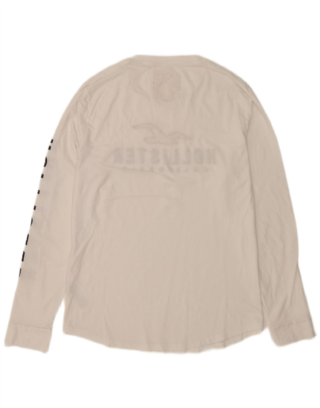 Hollister Herre grafisk top Langærmet medium hvid bomuld