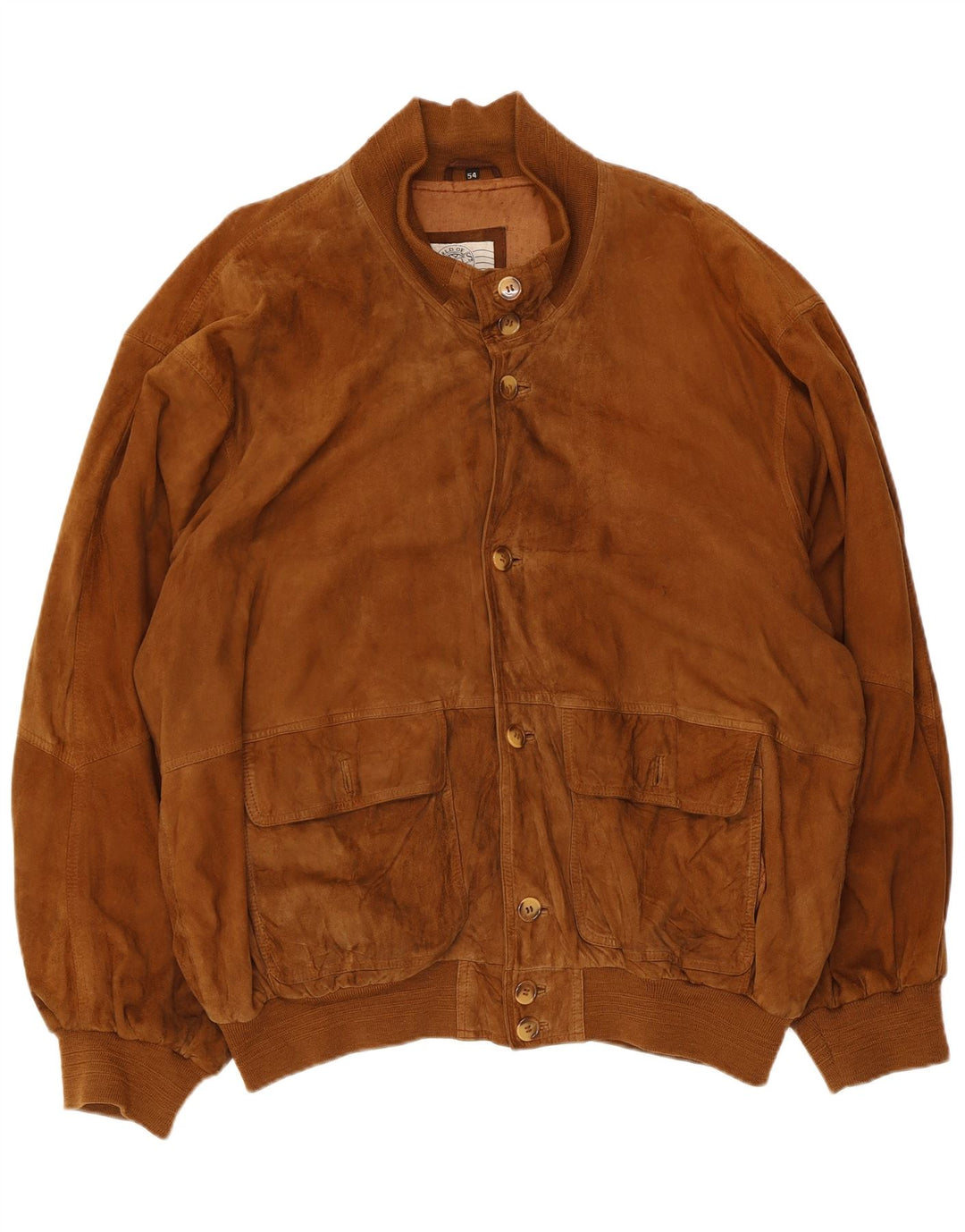 Vintage herre ruskind bomberjakke UK 44 2XL brunt læder