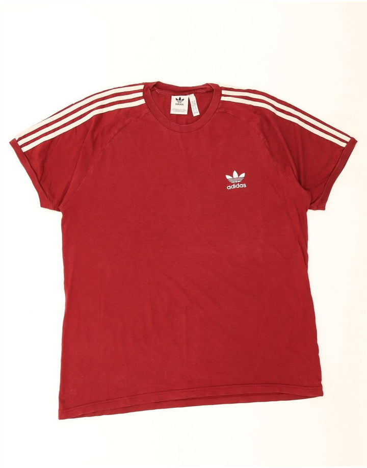 Adidas Herre T-Shirt Top XL Rød Bomuld