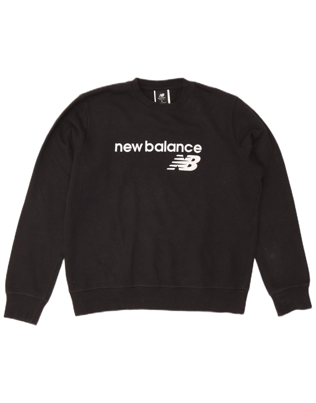 NEW BALANCE Womens Oversized Graphic Sweatshirt Jumper UK 14 Medium Black