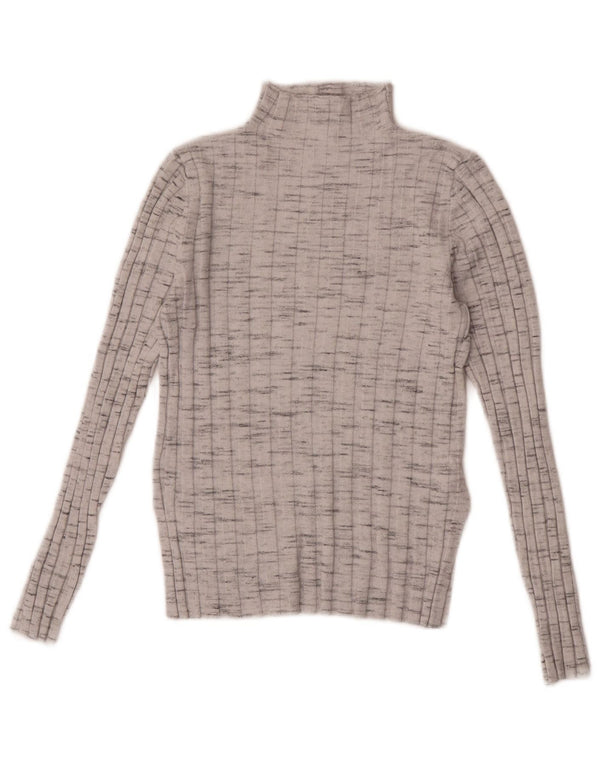 Topshop Dame Petite Turtle Neck Jumper Sweater UK 8 Small Grey Flecked