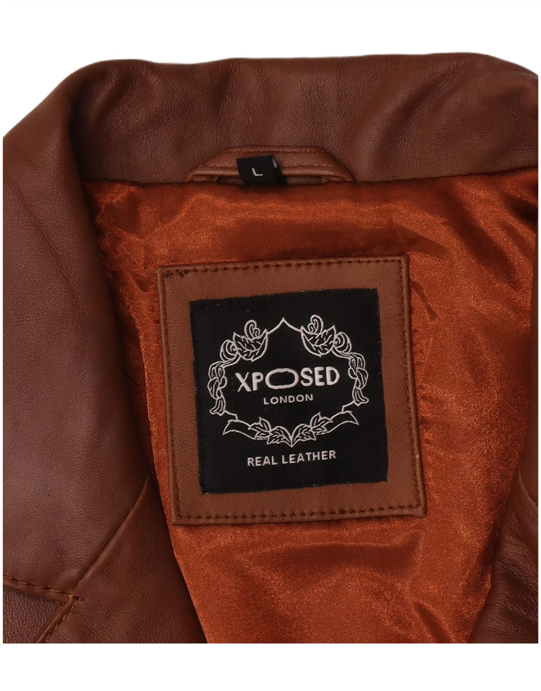 Vintage herre 3-knaps læder blazerjakke UK 40 Stor brunt læder