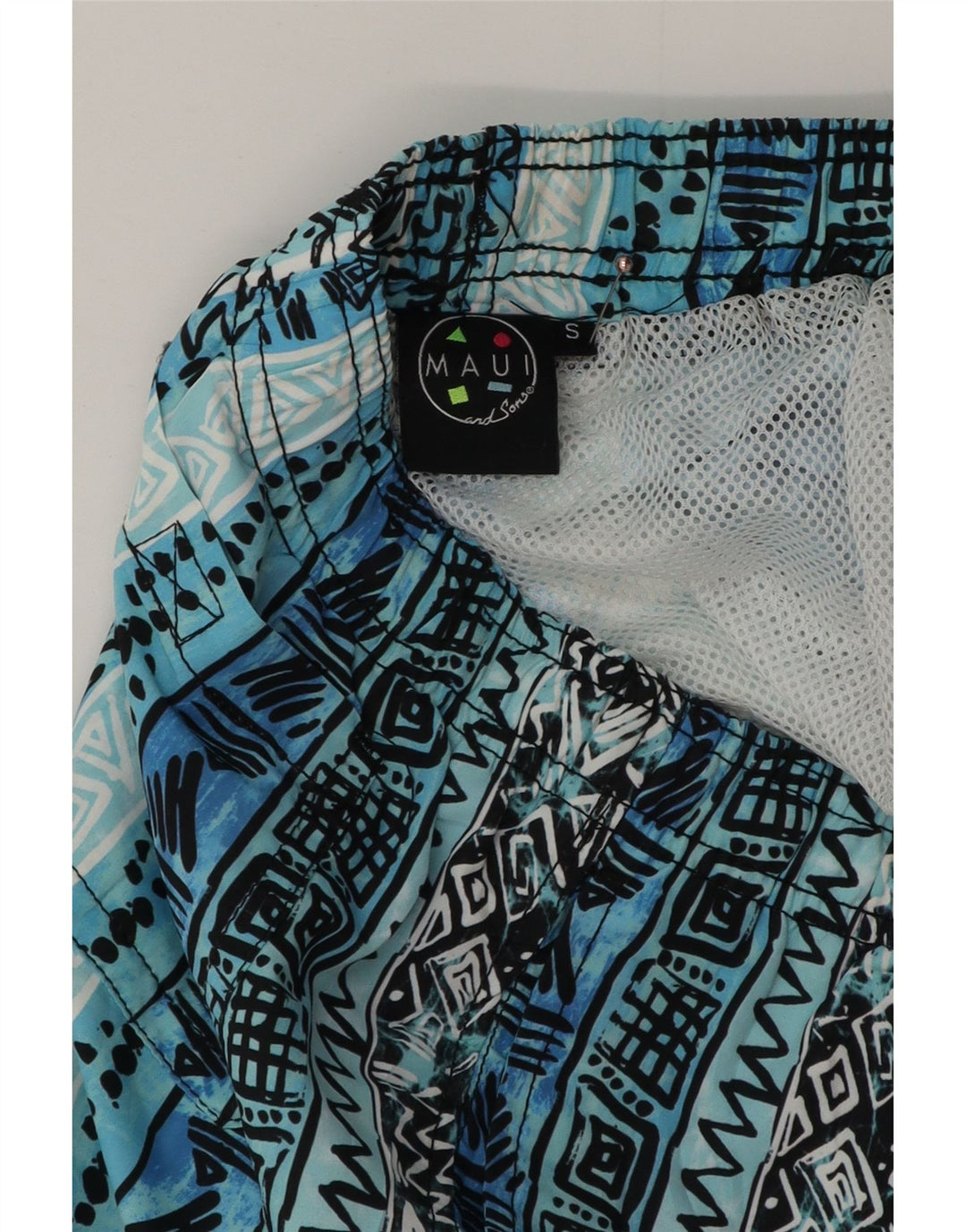Maui and Sons Badeshorts til mænd Små blå geometrisk polyester