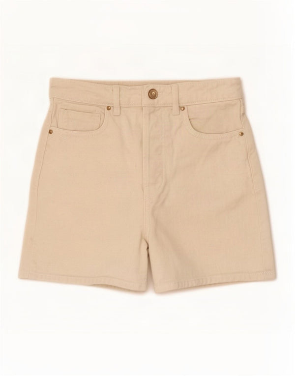 Zara Dame Denim Shorts EU 34 2XS W24 Beige