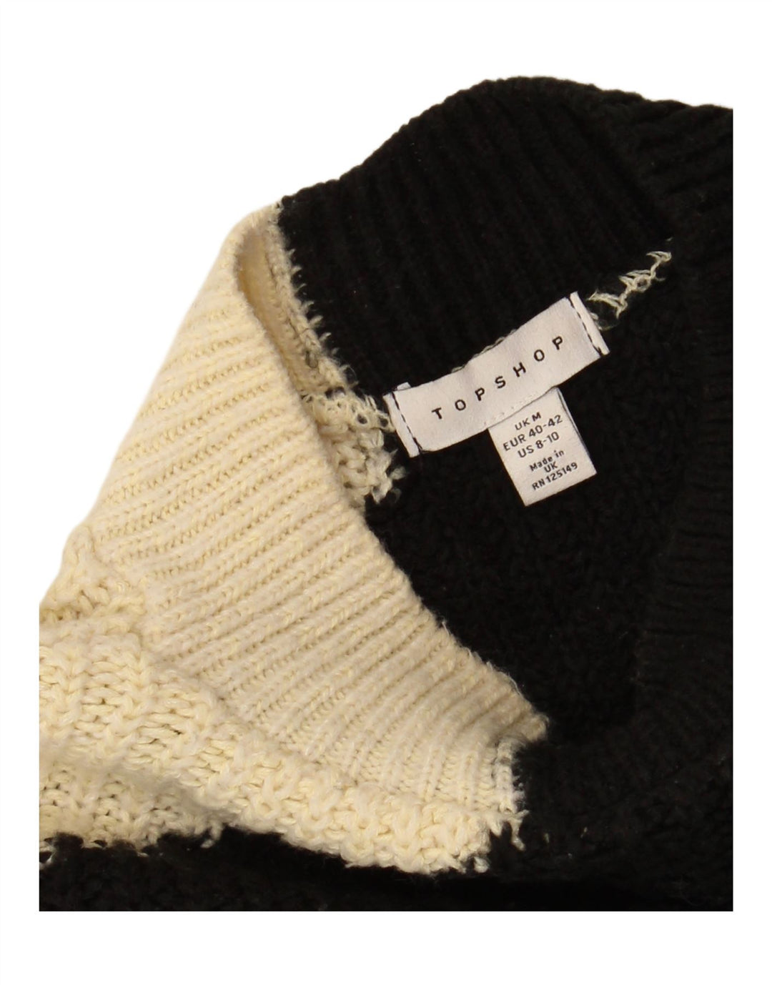 TOPSHOP Womens Turtle Neck Jumper Sweater UK 14 Medium Multicoloured Vintage Topshop and Second-Hand Topshop from Messina Hembry 