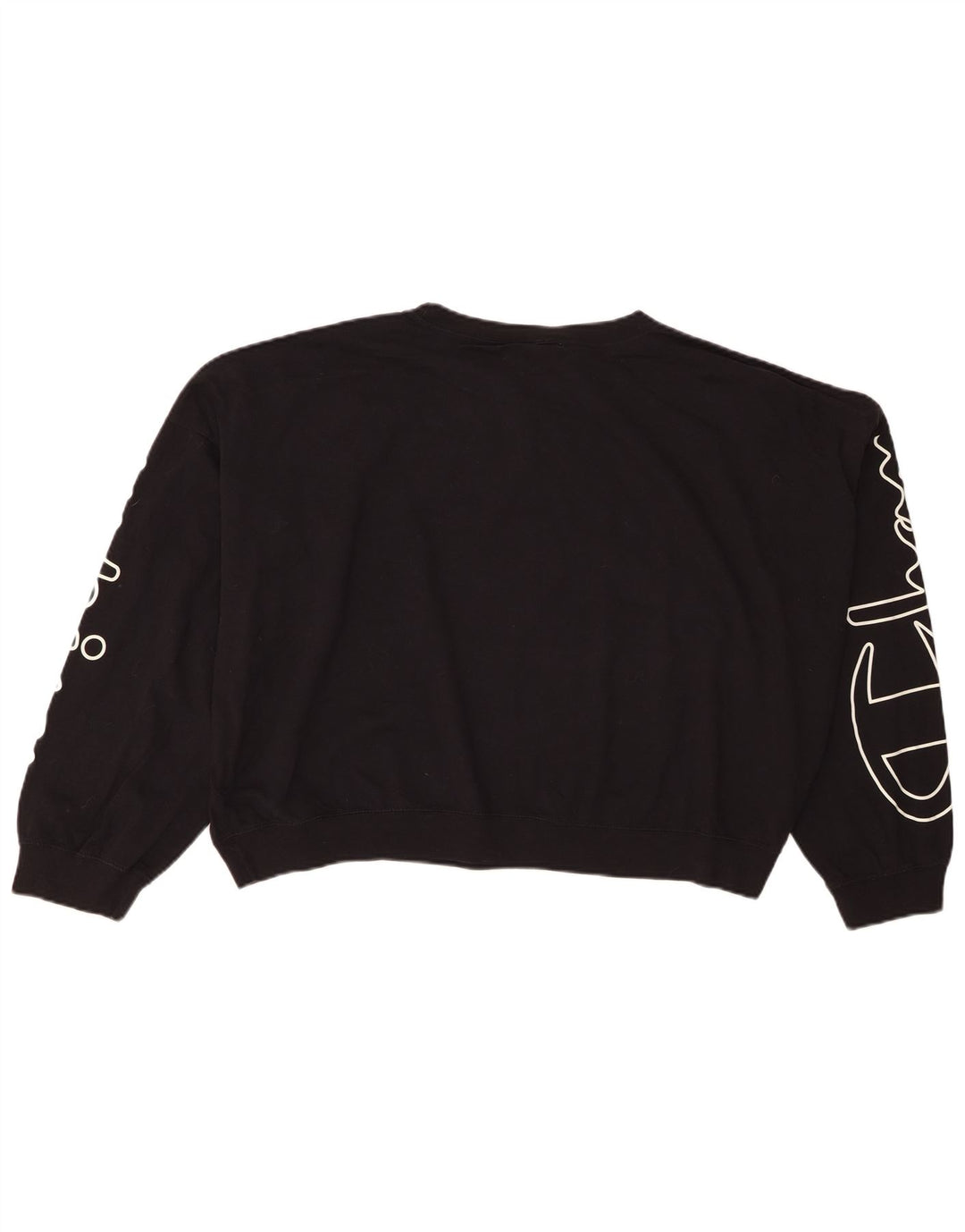 Champion Kvinder Oversized Grafisk Sweatshirt Jumper UK 14 Medium Sort