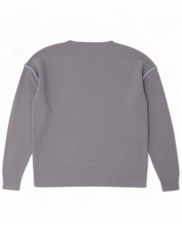 White Stuff Womens Relaxed Fit Crew Neck Jumper Sweater UK 12 Medium Blue