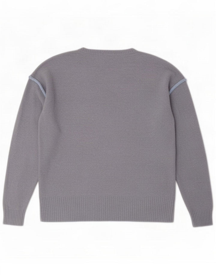 White Stuff Womens Relaxed Fit Crew Neck Jumper Sweater UK 12 Medium Blue