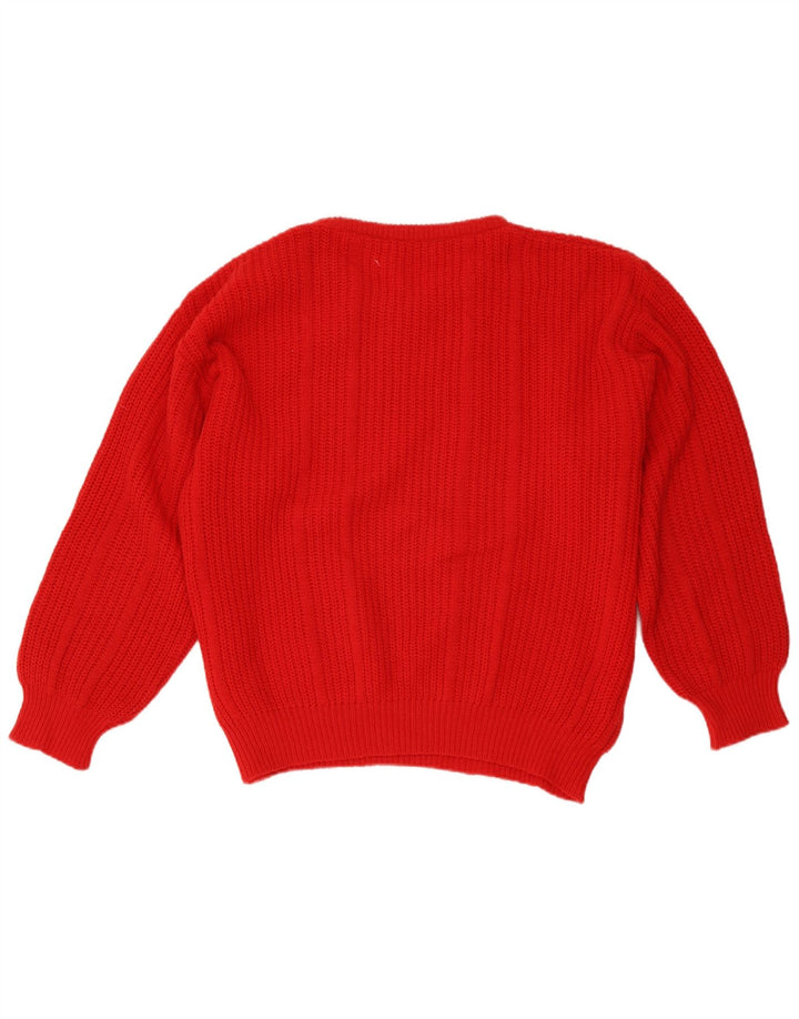 Cacharel Dame Boat Neck Jumper Sweater UK 18 XL Rød Uld